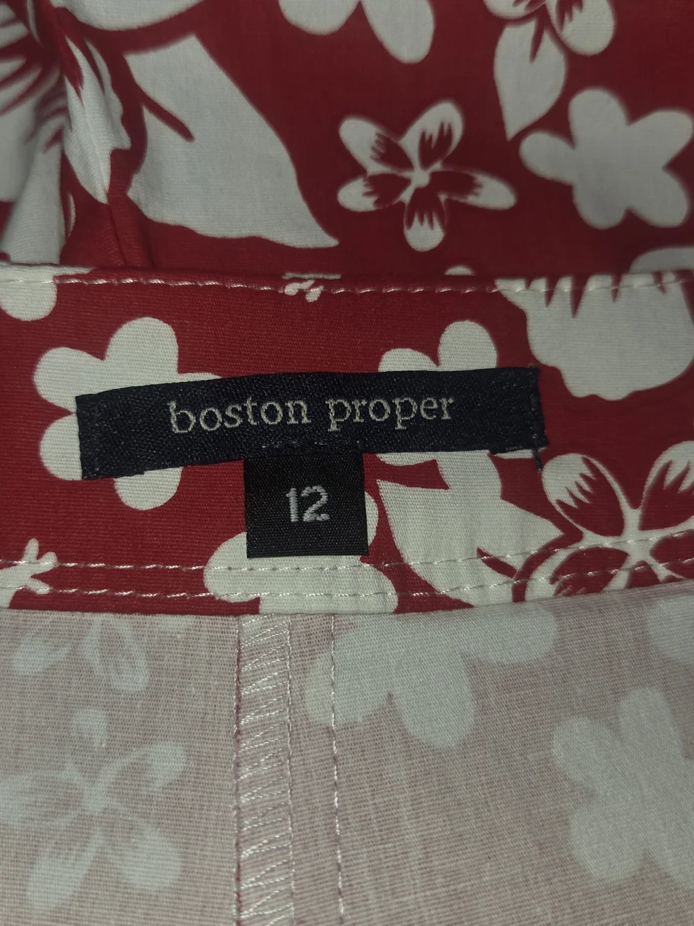 Boston Proper Red Floral Skort - Size 12